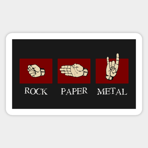 Rock Paper Metal Sticker by Cosmo Gazoo